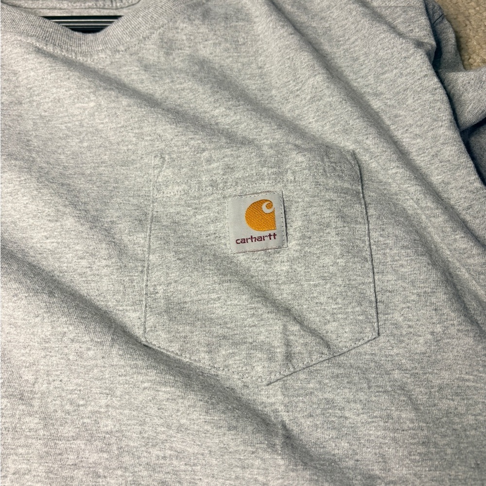 Carhartt Light Gray Men's Short Sleeve Tee - Size 3XL Tall - Picture 2 of 5
